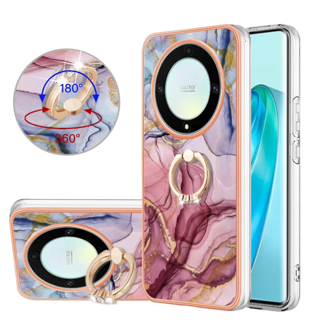 Custodia Honor X9A / Magic5 Lite con Anello Oro Rosa - Protezione TPU
