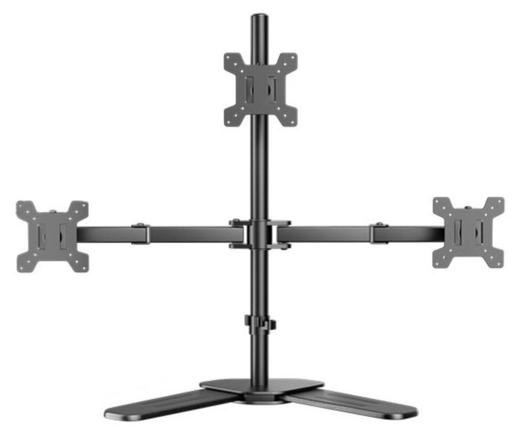 INF Triple Monitor Tischhalter Stahl verstellbar für 14 bis 27 inch Büro