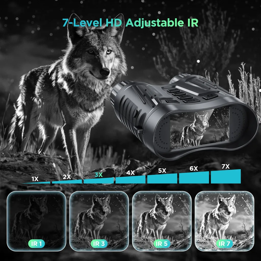 Jumelles infrarouges 4K avec zoom 8x pour observation nocturne nette