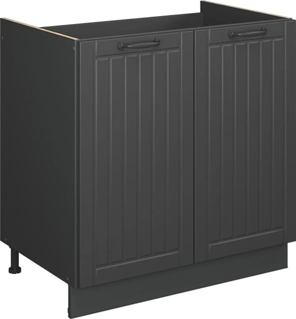 Meuble bas cuisine 80cm Vicco Fame-Line Gris anthracite et Chêne