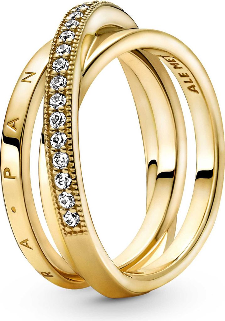 Pandora Dreifach gekreuzter Pavé-Ring 169057C01 Damenring, Ringgröße:56