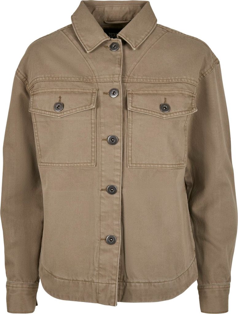Urban Classics Ladies - Oversized Shirt Jacke khaki - 4XL