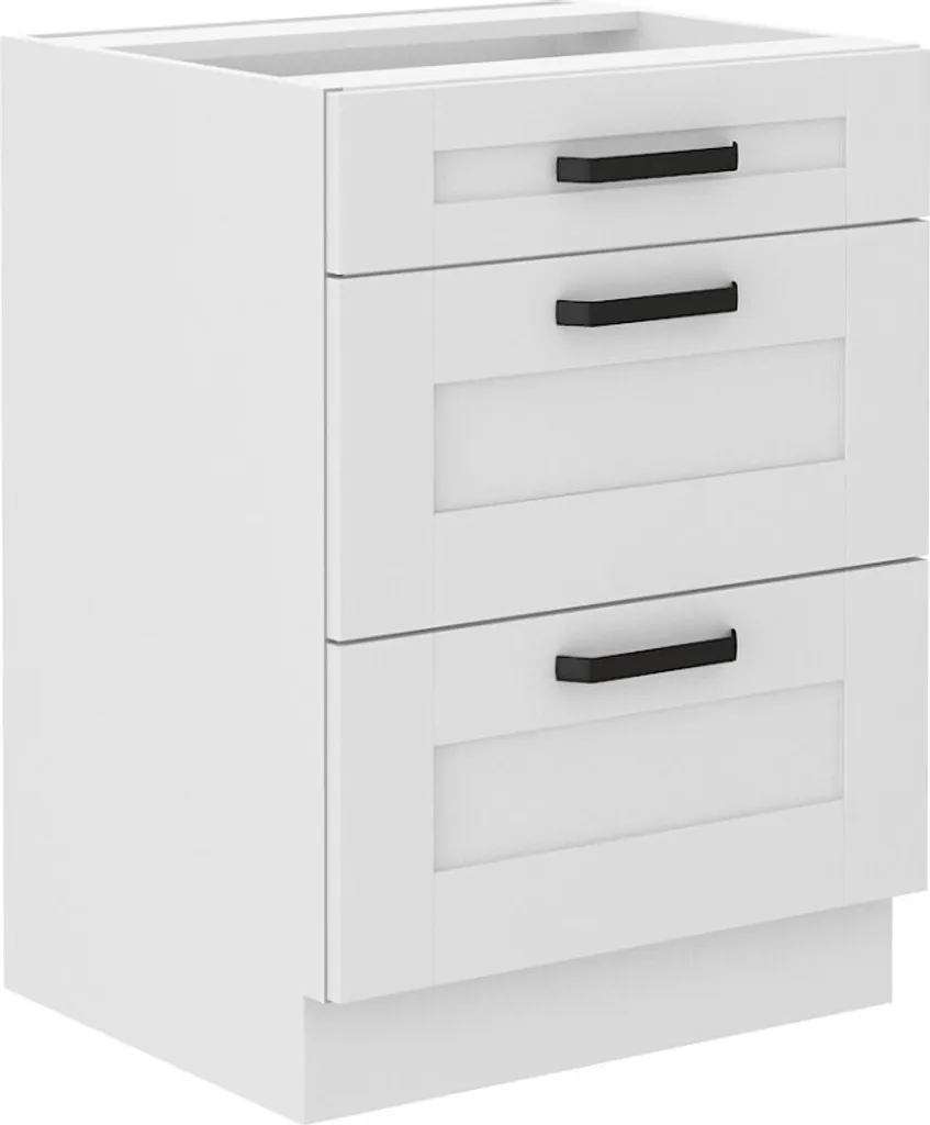 Armoire à tiroirs LAILI blanche 60 cm - Structure robuste et compacte