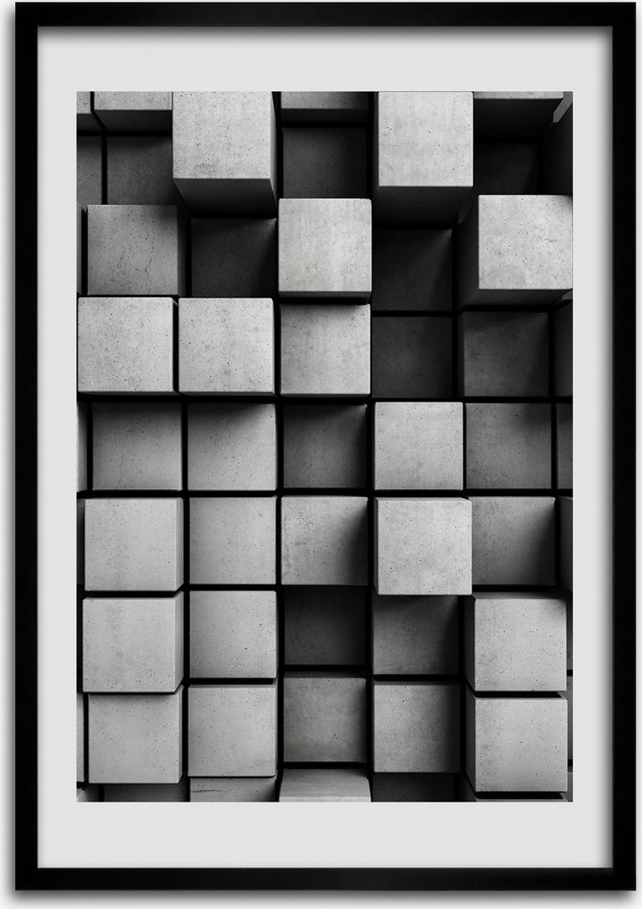 Bild - Bilderrahmen - 50 cm x 70 cm - MDF - Rahmen - Wandkunst Abstraktion