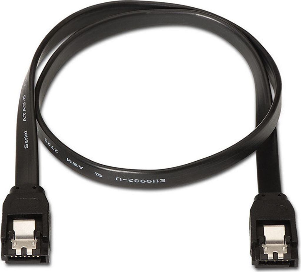 AISENS A130-0157 - Datenkabel mit Verankerungen (0,5 m, für SATA-Festplattenlaufwerk) Farbe schwarz