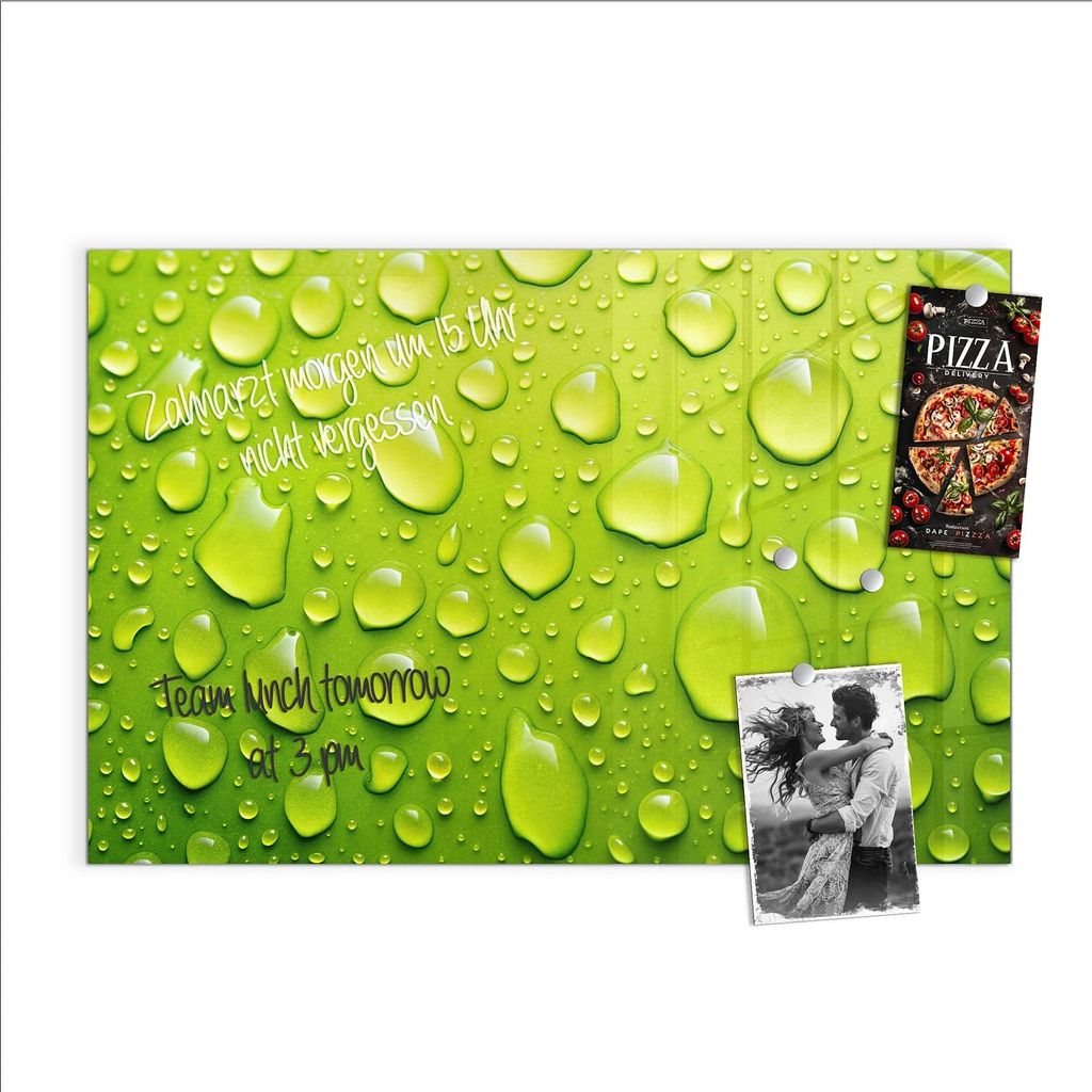 Magnettafel 90x60cm Pinnwand Whiteboard beschreibbar - Wassertropfen