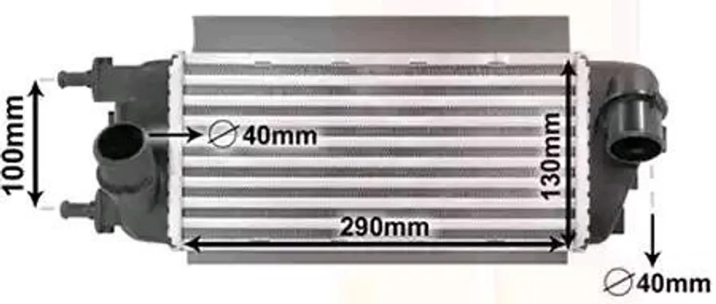 Intercooler VAN WEZEL 17004455 pour FIAT Panda 312 319 Turbo Diesel