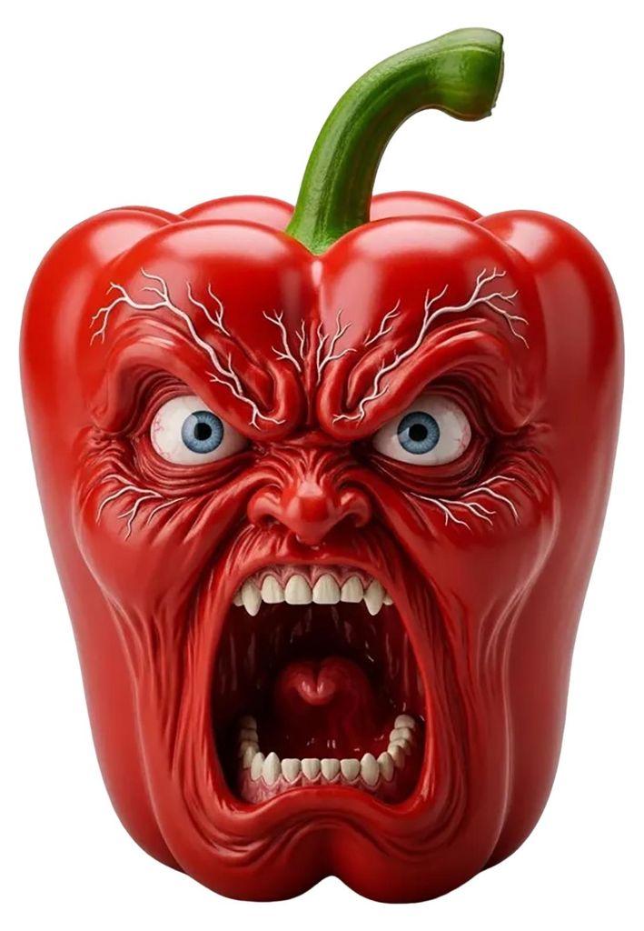 Schreiende Gemüsefigur aus Kunstharz – Emotionale Gemüseornamente – Böse schreiende Karotten-, Tomaten- und Paprikastatue für die Küchen- ...