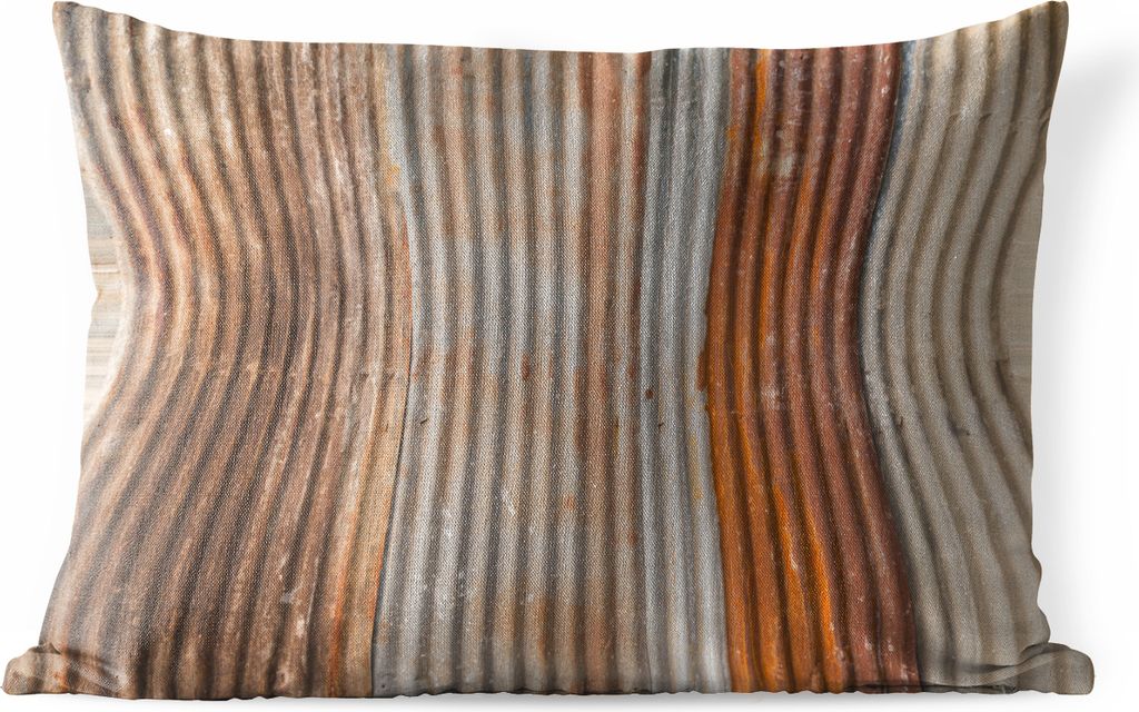 MuchoWow Outdoor Kissen - Eisenstruktur mit rostenden Wellblechen - 60x40 cm - Wetterfest - Lounge Kissen - Zierkissen - Kissen für Innenräume