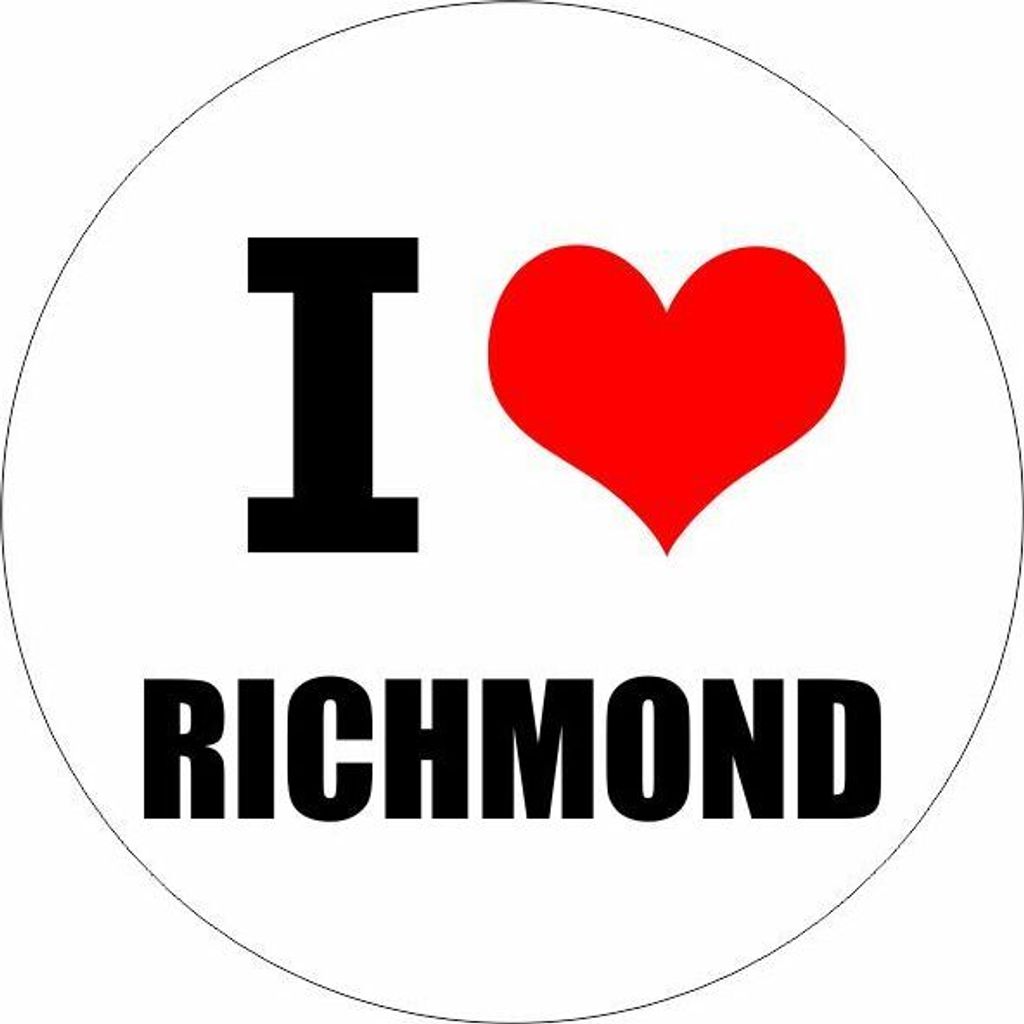 Kiwistar - Autoaufkleber - 5x5 cm - außen klebend - I love Richmond Virginia für Auto, Laptop, Fahrrad, LKW, Motorrad Aufkleber mehrfarbig Sticke...