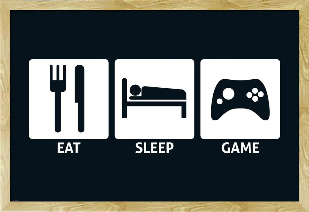 Cadre Mural Gaming Shinsuke Hêtre : Protégez votre Poster Eat Sleep Game