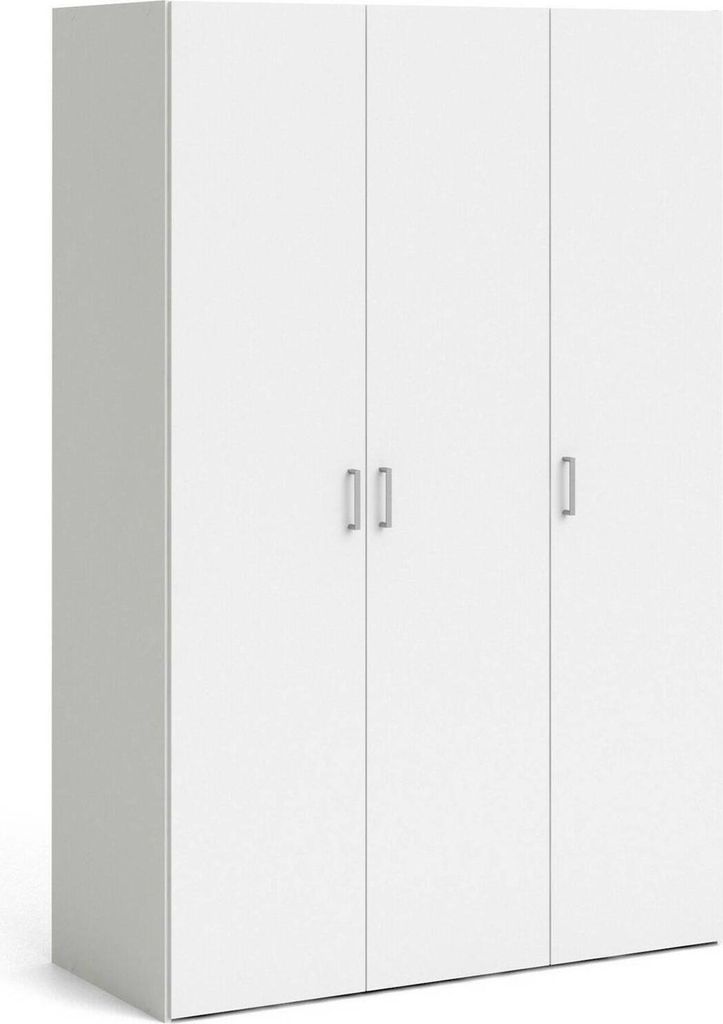 Ruffano - Kleiderschrank 3 Türen, 115x49 cm Weiß, Garderobe