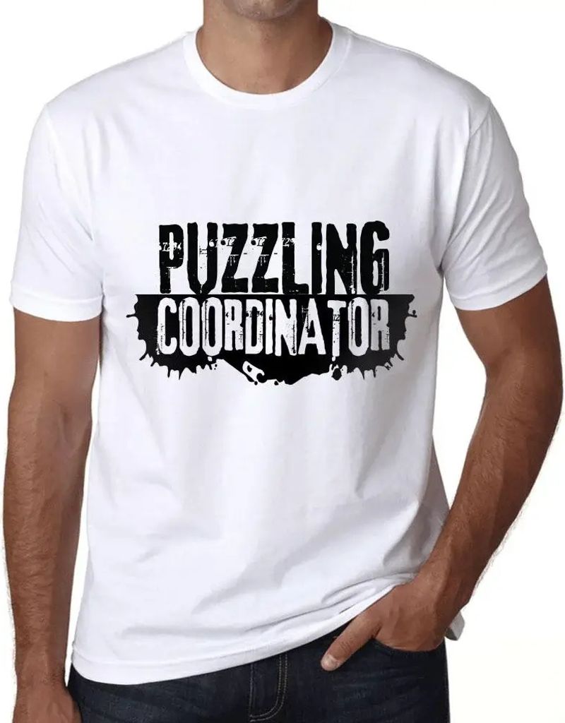 Herren Grafik T-Shirt Rätselhafter Koordinator – Puzzling Coordinator – Öko-Verantwortlich Vintage Jahrgang Kurzarm Lustige Druck Geburtstag ...
