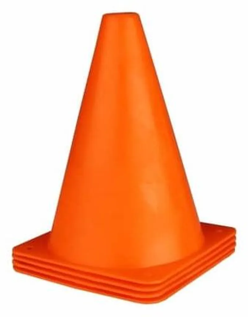 Cône de sport orange 17 cm pour entraînement foot et vélo lot de 4
