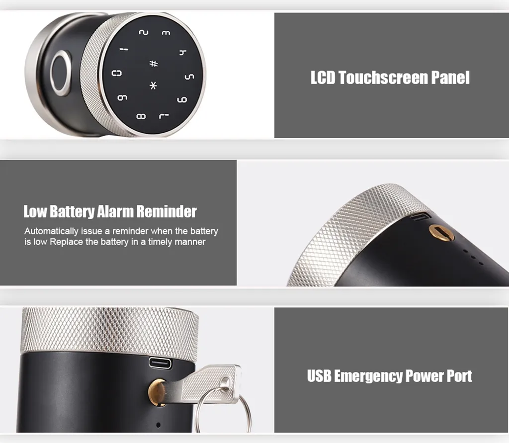 Serratura Con Impronta Digitale Per Frigorifero E Armadi – Bianca – Senza Forare, Ricaricabile USB-C, Fino A 20 Impronte - 2