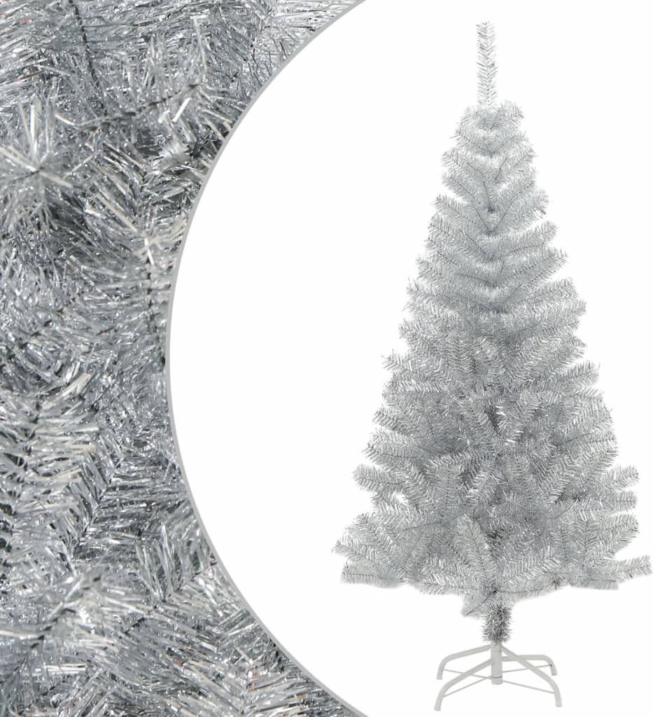 Künstlicher Weihnachtsbaum mit Ständer Silber 120 cm PET