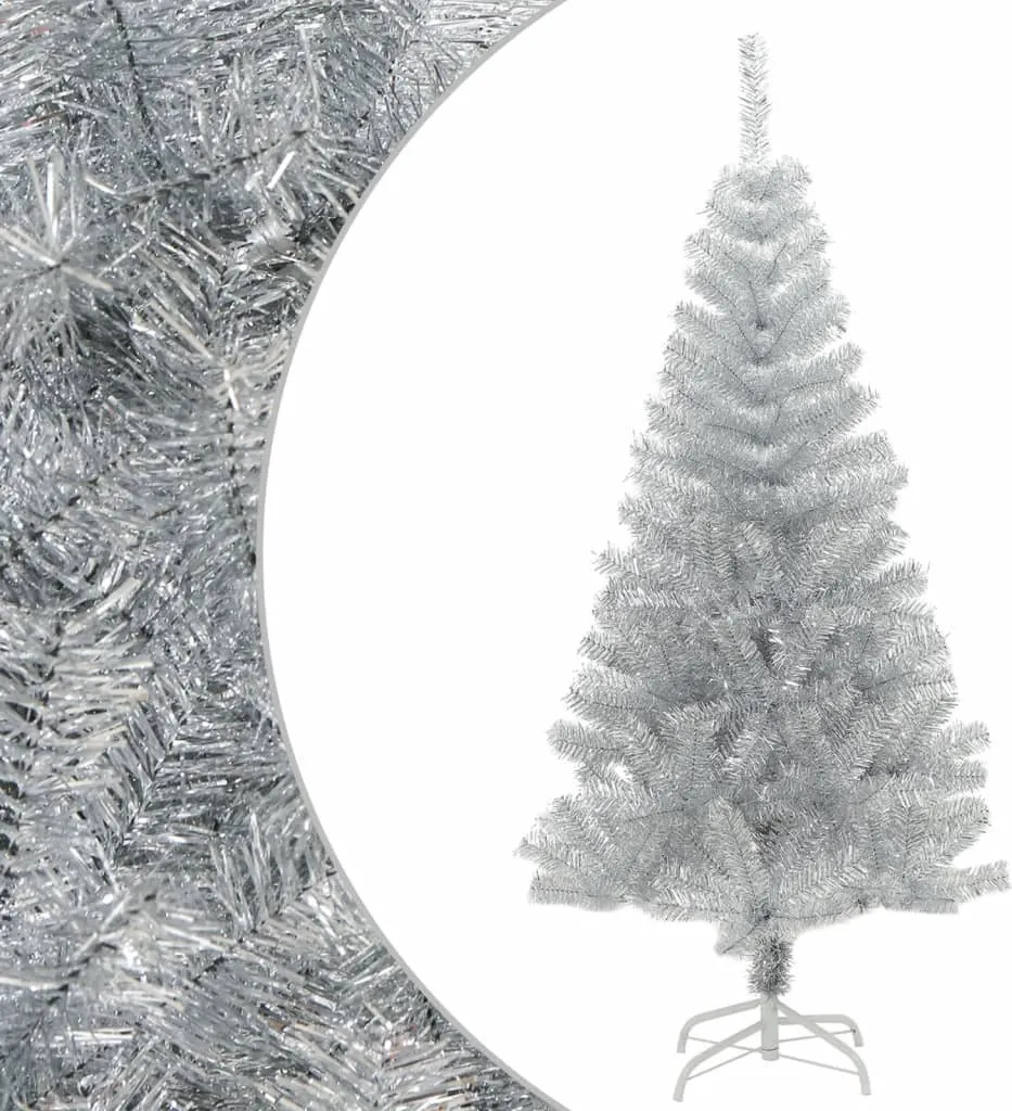Petit Sapin de Noël Artificiel Argenté 120cm pour Décoration d'Intérieur