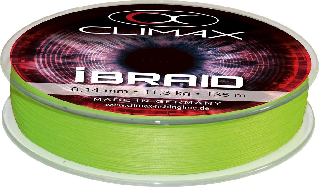 Climax Schnur IBraid Farbe Chartreuse 135m Länge 135m ø 0,22mm