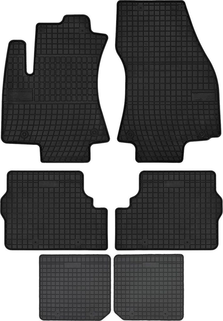 Gummifußmatten passend für Opel Zafira A (7-Sitzer-Minivan, Bj. 1999-2005) – schwarz, passgenau, mit Befestigungen set 6 Stk. - Gummi-Automatten