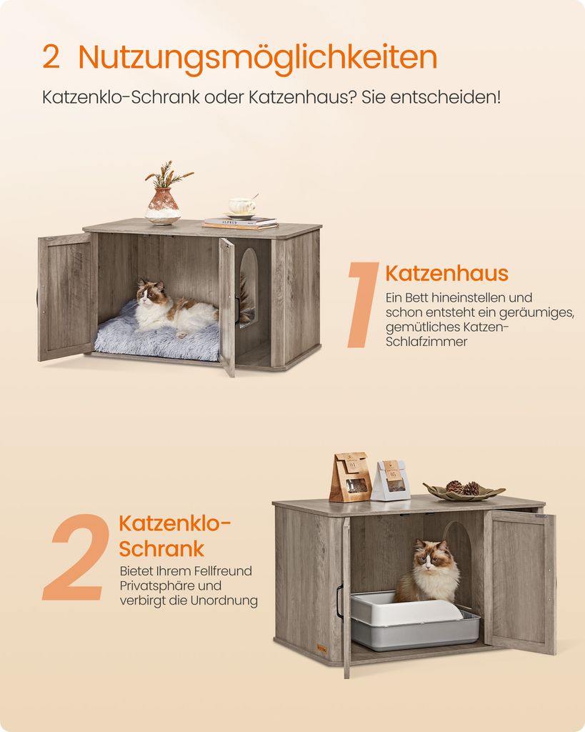 Feandrea Katzentoilette, Katzenklo-Schrank modern, Produktbild 3