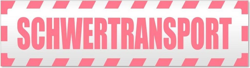 Kiwistar - Autoaufkleber - Hellrosa - 20 x 5,3 cm - Schwertransport gestreift - Hinweis Aufkleber Sticker für Auto, Kfz, Fahrrad, PKW, LKW