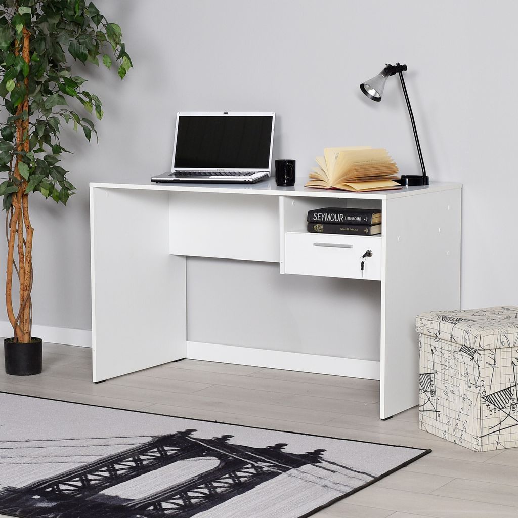 Skye Decor, Cms-510-Dd-1, Schreibtisch, Weiß, 100 % MELAMINBESCHICHTETE SPANPLATTEN, 120 x 60 x 75 cm