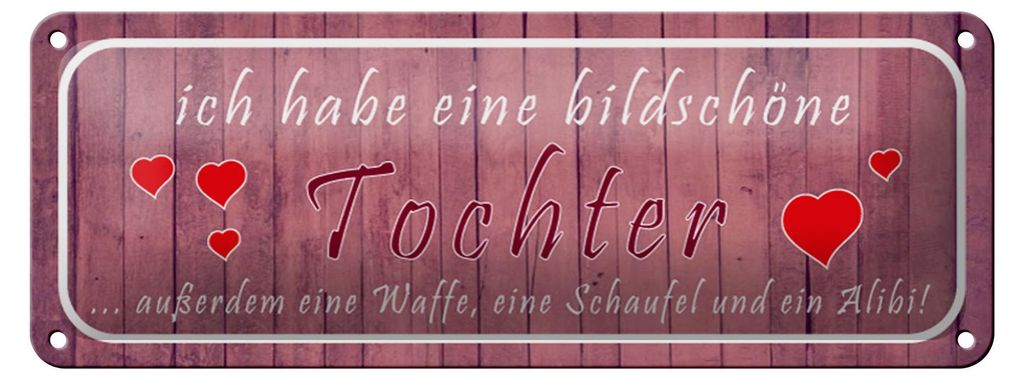 Blechschild Spruch 27x10cm ich habe eine bildschöne Tochter Produktbild 