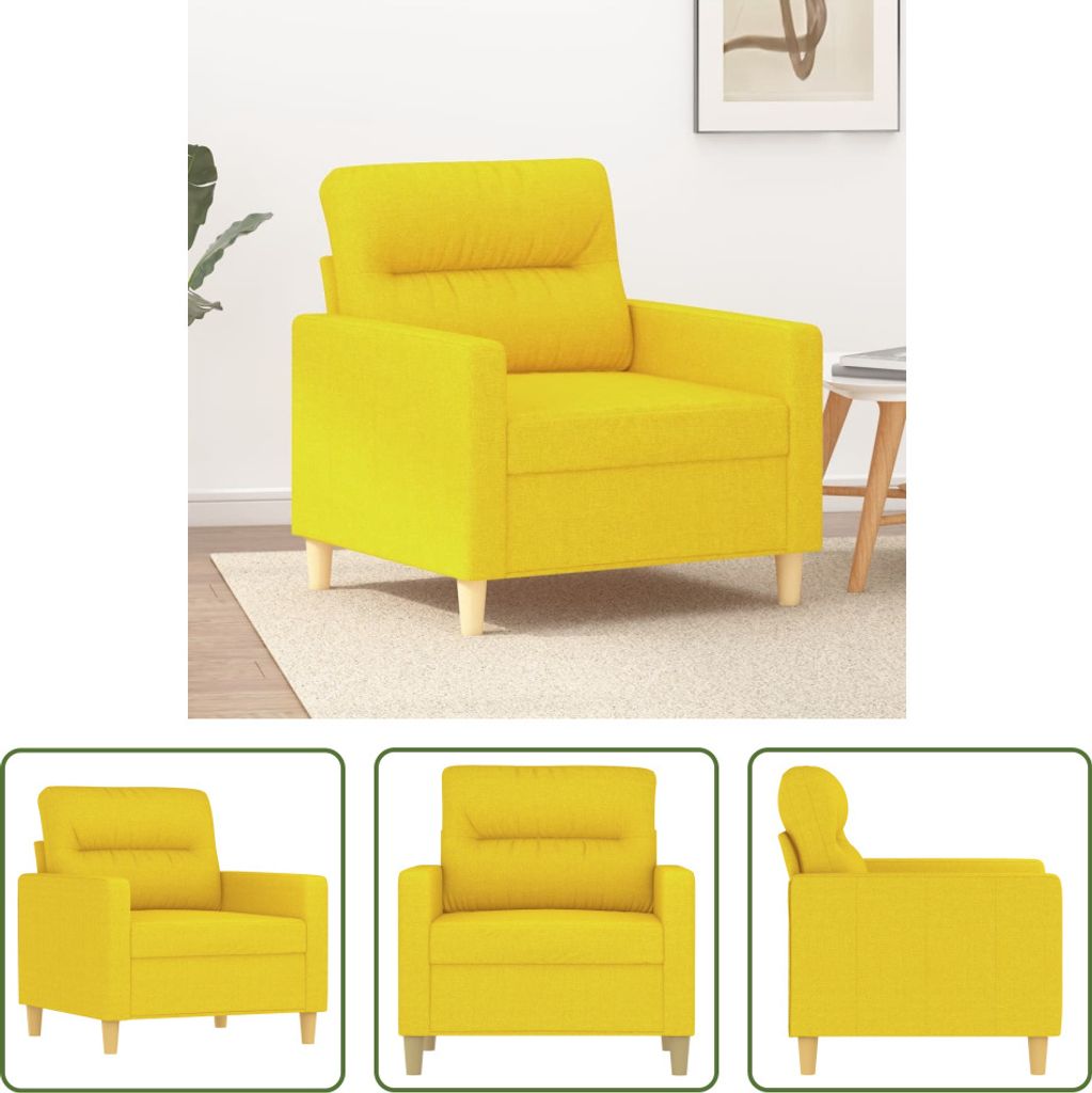 The Living Store Sofasessel Hellgelb 60 cm Stoff