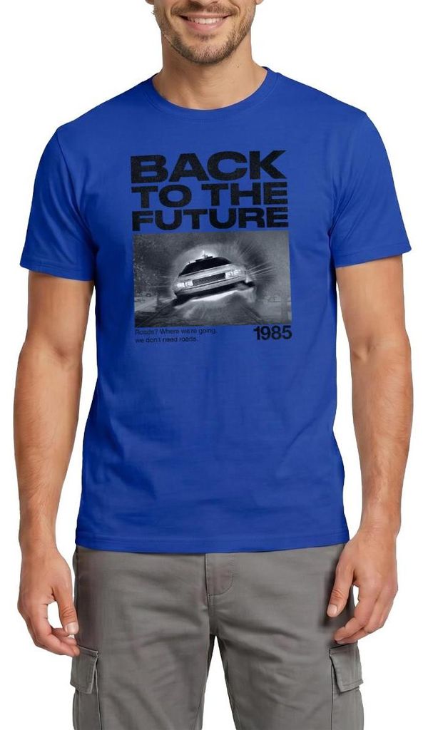 Spreadshirt Zurück In Die Zukunft Zitat We Don ́t Need Roads Männer T-Shirt, S, Dunkelblau