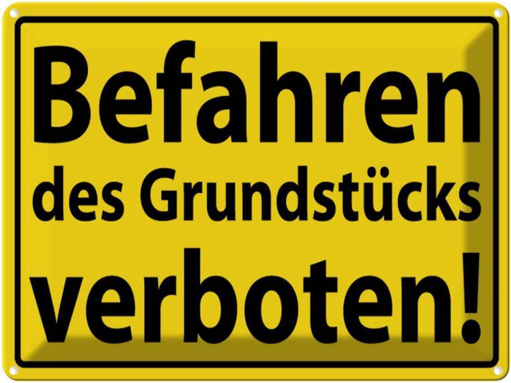 vianmo Blechschild 30x40 cm Befahren Grundstück verboten Warnschild Hinweisschild Sicherheit Vorsicht