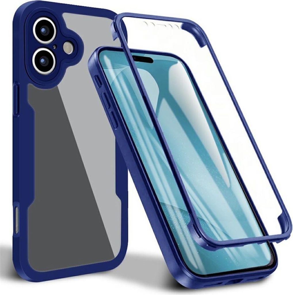 Hülle für Apple iPhone 17 - Phonesta Slim Protect 360 Case mit Displayschutzfolie - Blau