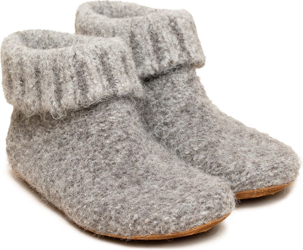Gottstein Knit Boot Alpaka Hüttenschuh Aus Alpaka-Wolle, Sohle aus Rindsleder, Natürlich, leicht und temperaturregulierend