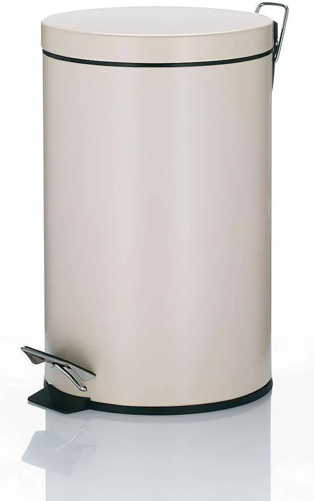 Poubelle à Pédale 12L Aspect Métal Beige Kela Malta Style Moderne