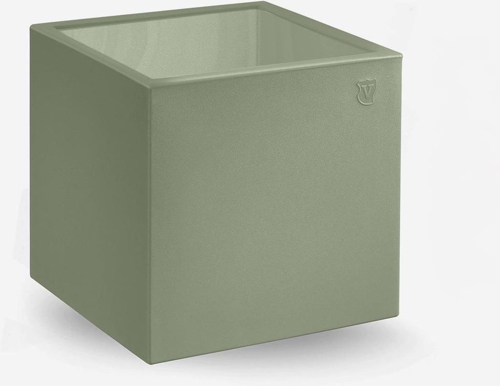 Design-Couchtisch Würfel aus Polyethylen und Plexiglas für drinnen und draußen Blok - Dunkel Grün
