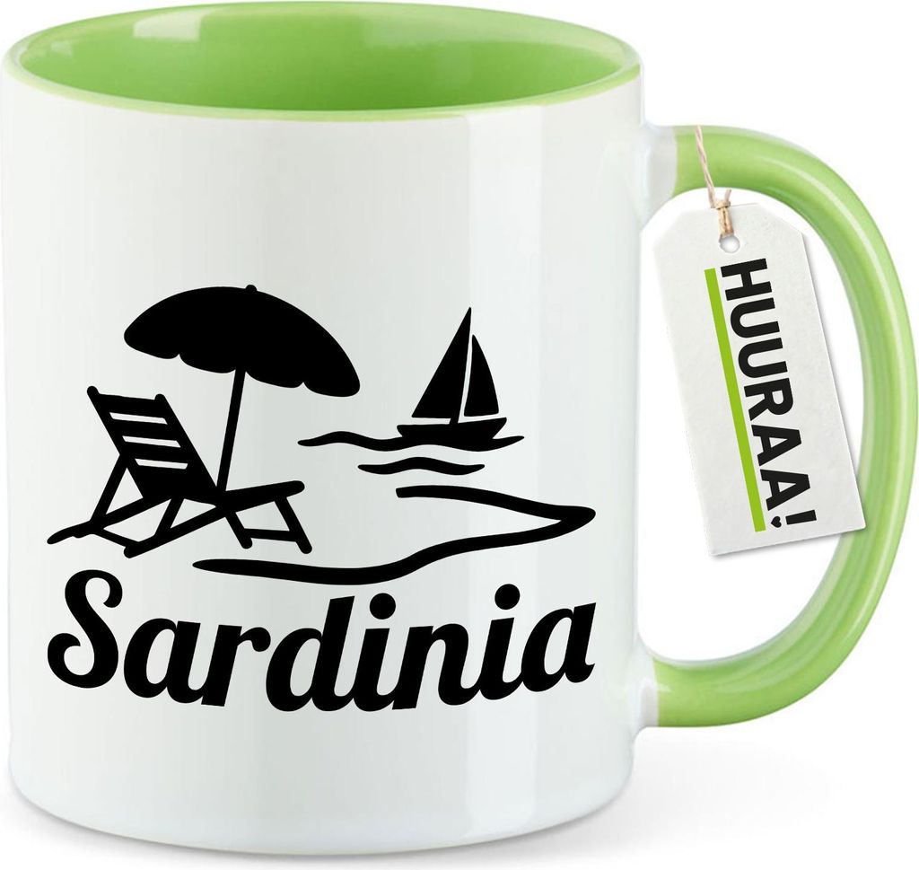 Huuraa Kaffeetasse Sardinia Italien 330ml Grün Keramik Kaffeebecher Geschenkidee