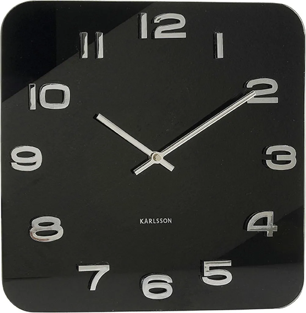 Horloge Murale Vintage Noire Karlsson Carrée Idéale Salon et Bureau