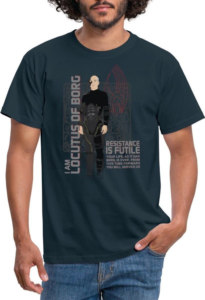Spreadshirt Star Trek The Next Generation Locutus Of Borg Männer T-Shirt, 4XL, Navy