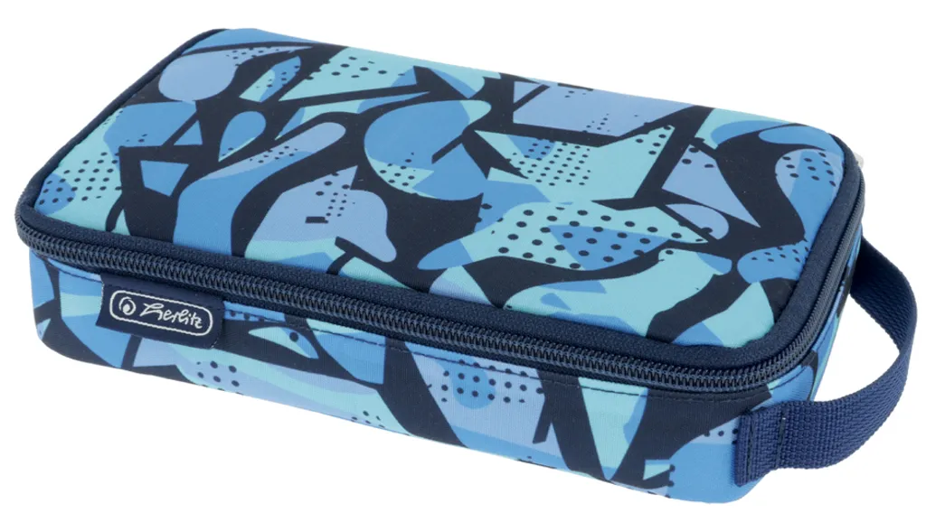 Herlitz Faulenzer 2 Go CamoBlue - Trousse Scolaire Ronde de Qualité