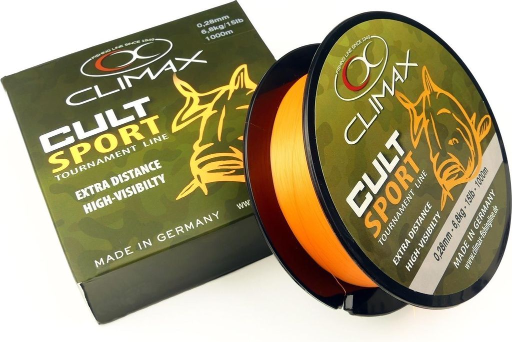 Climax CULT Carp Sport orange 1000m 0,30mm 8,3kg Monofilschnur Karpfenschnur