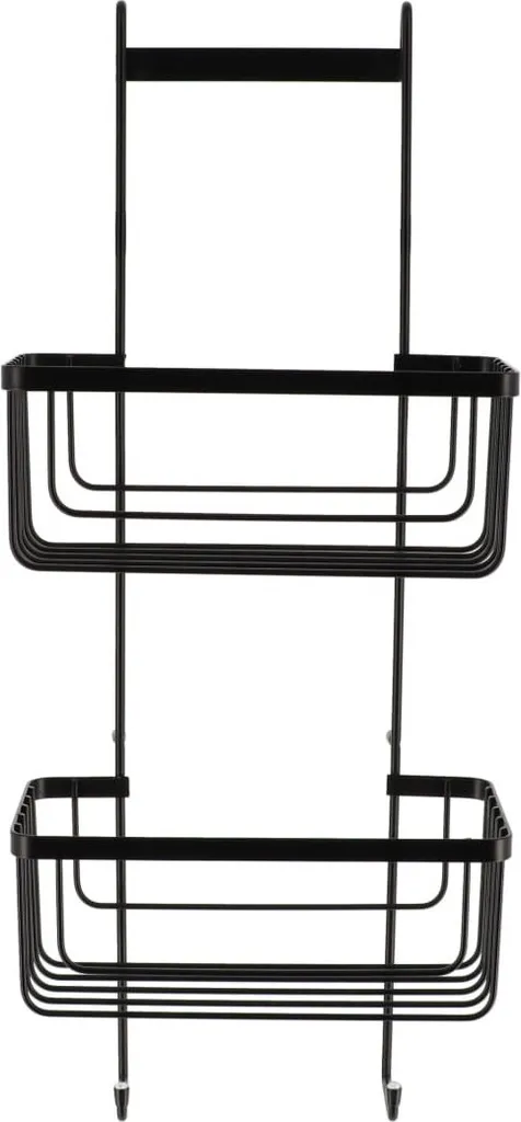 Serviteur de douche suspendu noir mat en inox format gain de place 60cm