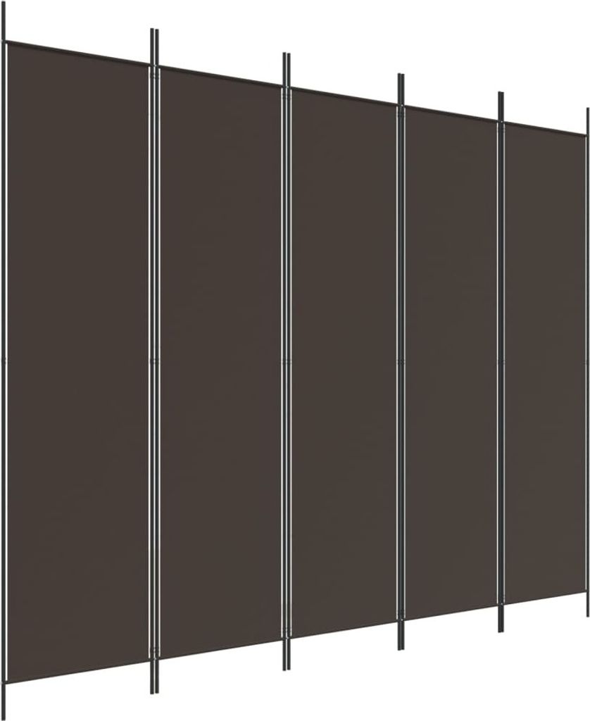 vidaXL 5 ks Hnedý skladací paraván 250x200 cm Látka Obrázok produktu 