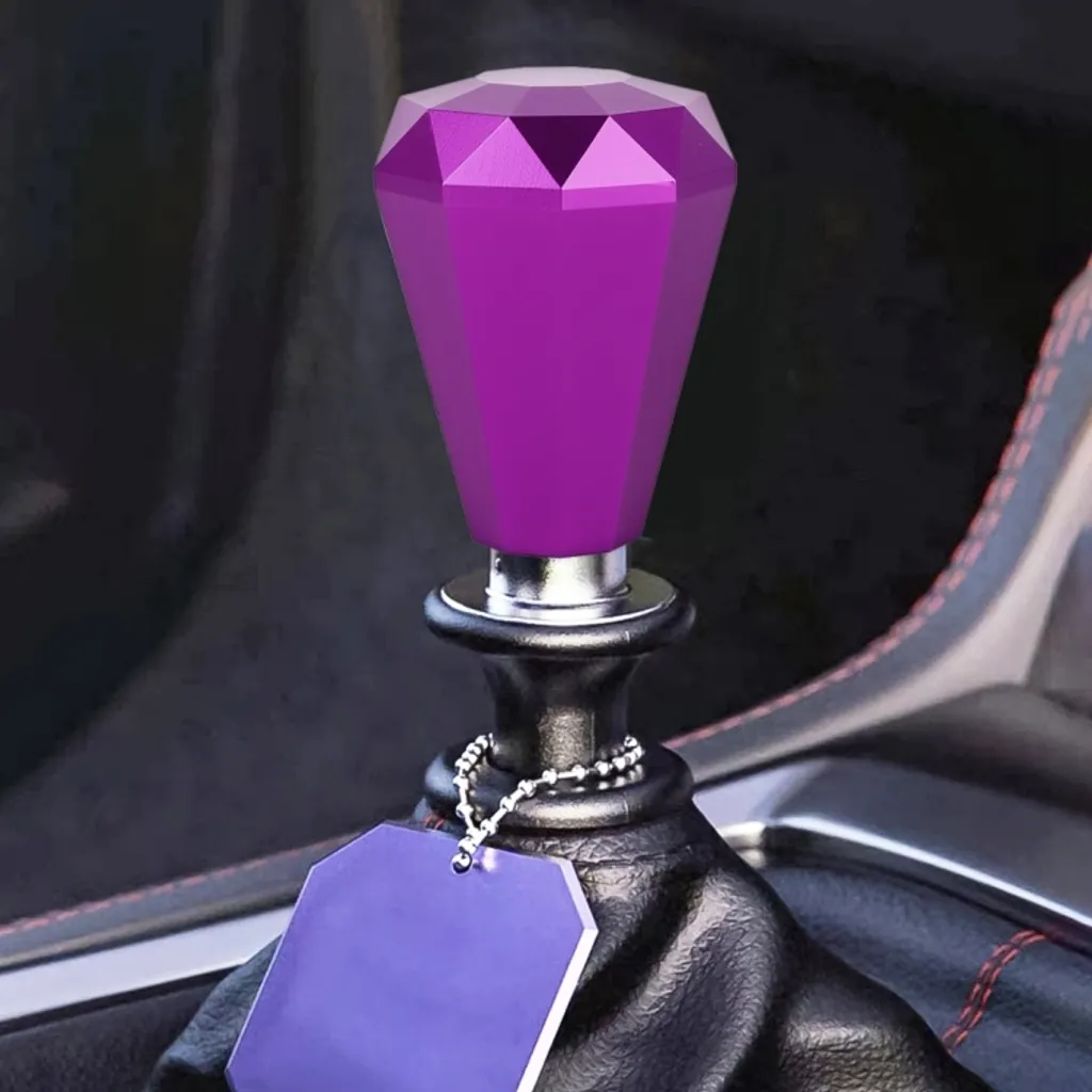 Pomello del Cambio a Diamante Viola - Design in Metallo Universale