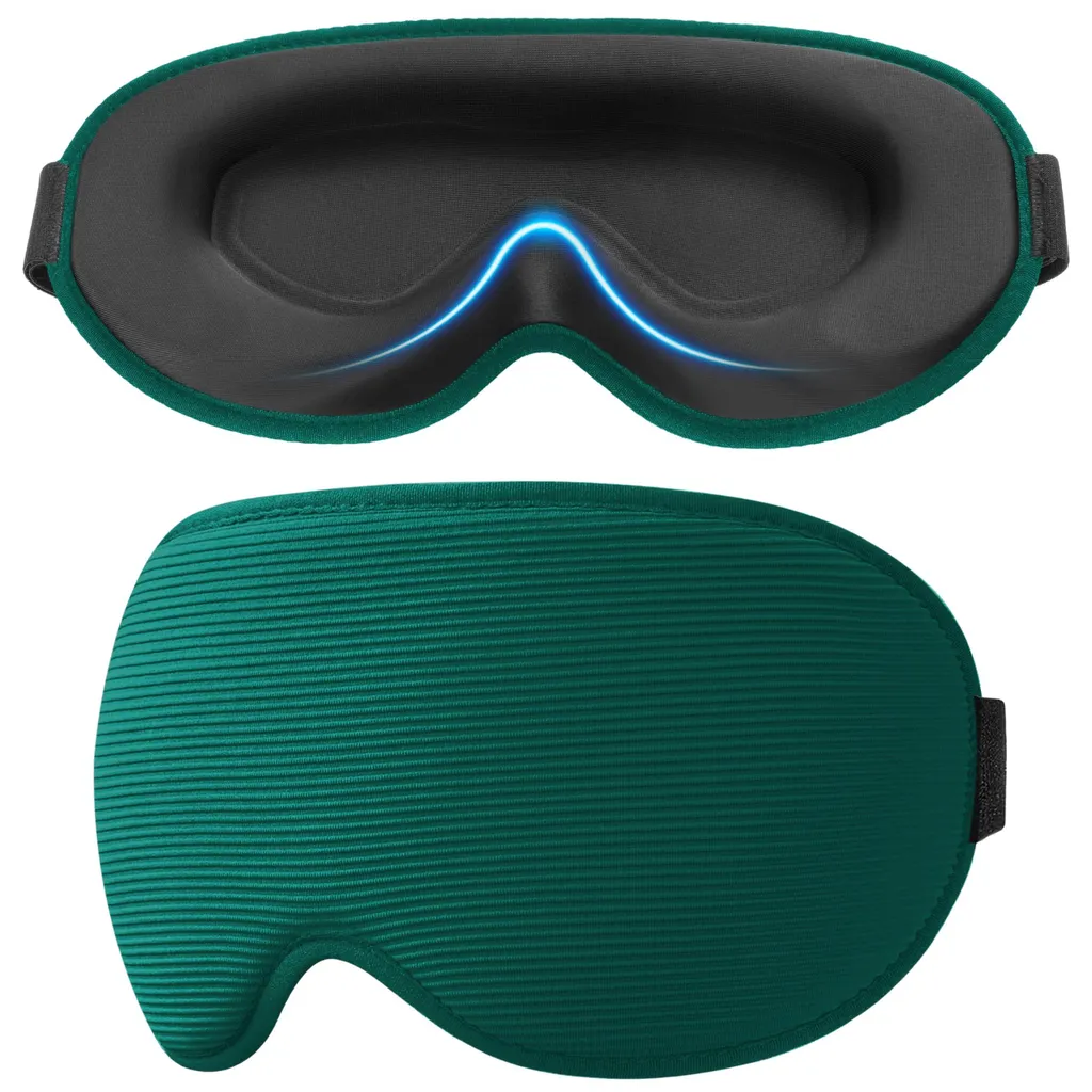 Masque de sommeil 3D bleu foncé avec bande élastique réglable Confort