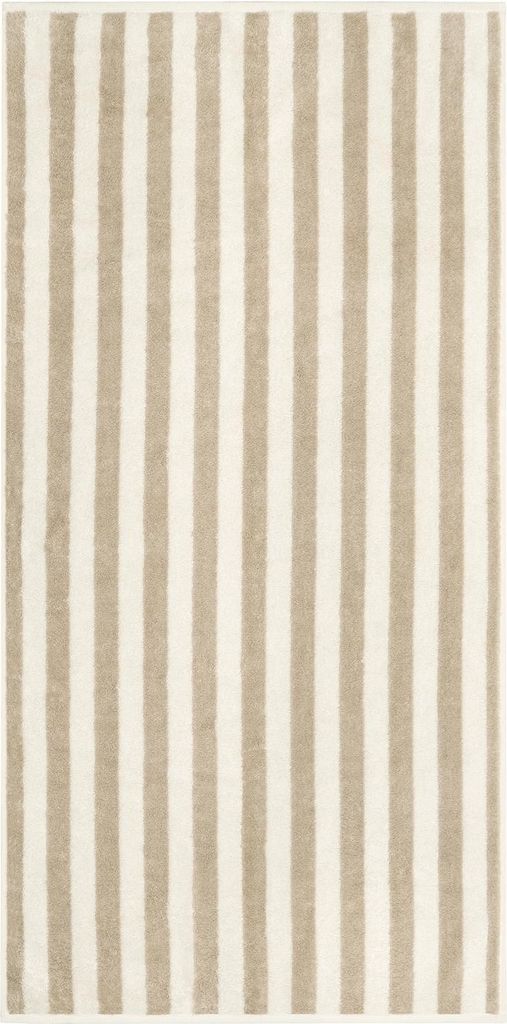 Handtuch - 50 x 100 cm - Beige - Weiß - Baumwolle - Streifenmuster