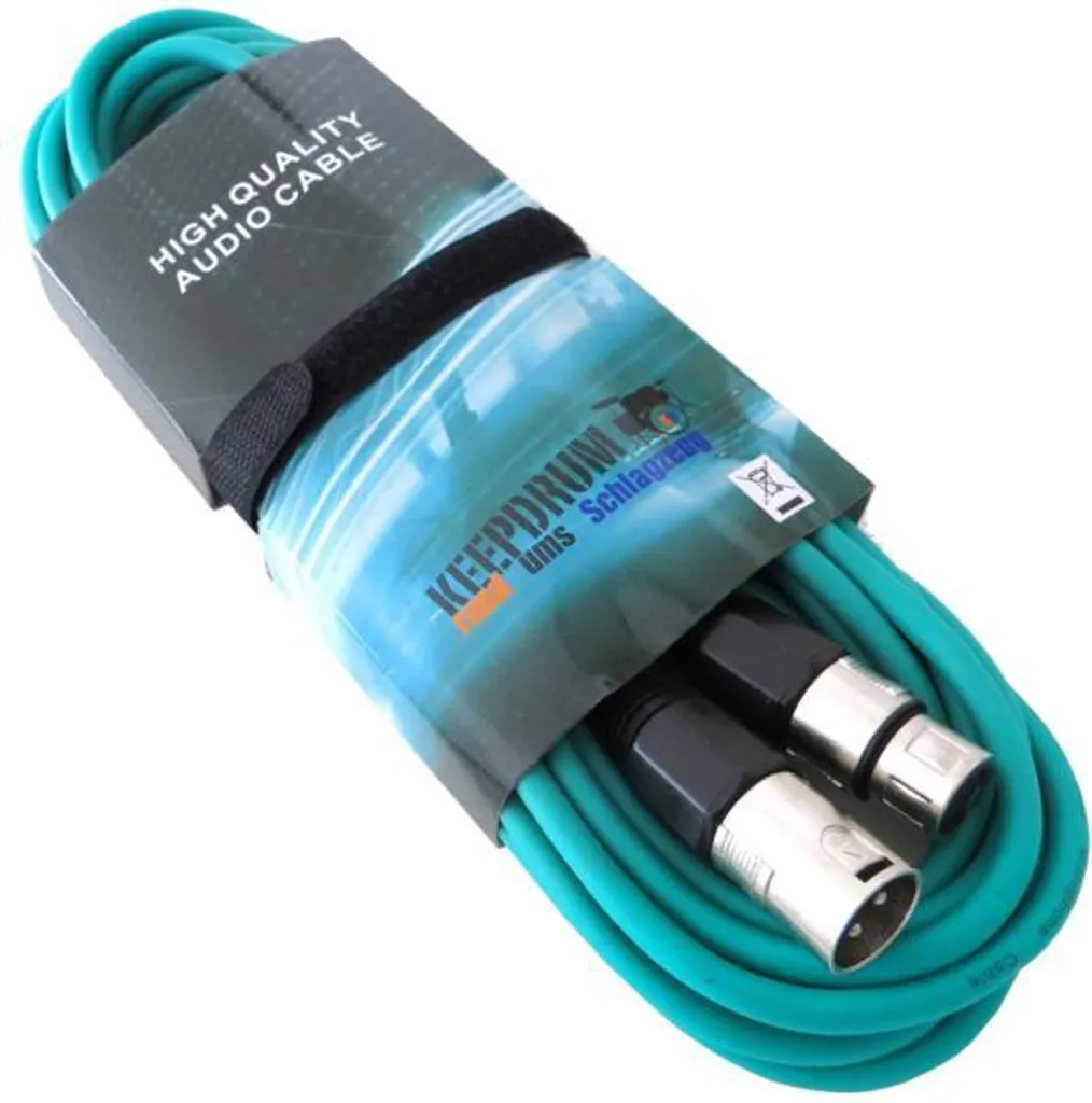 Câble Micro XLR 10m keepdrum Set de 4 Couleurs Rouge Bleu Vert Jaune - 4
