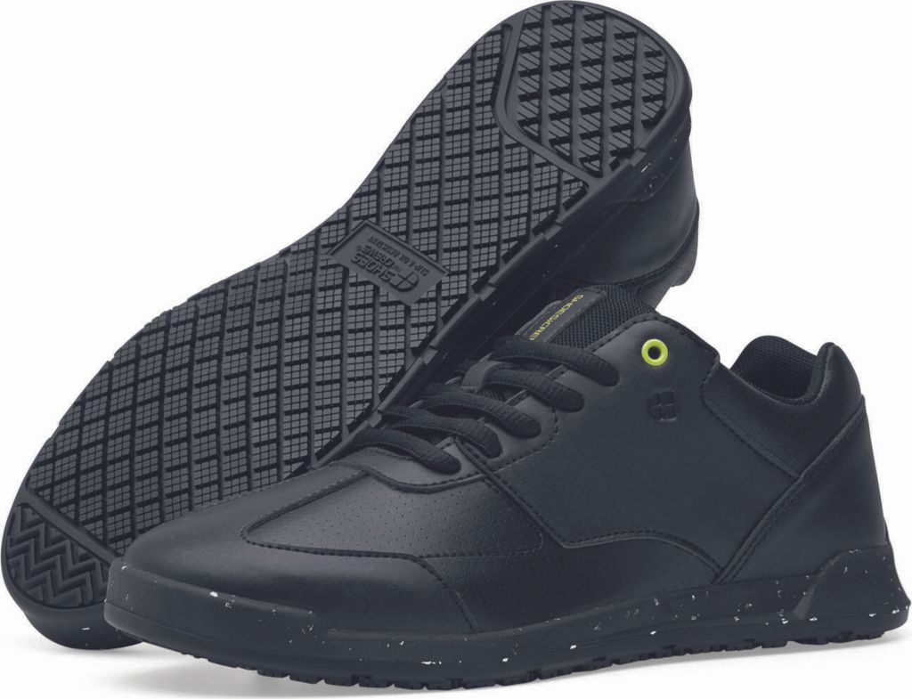 Shoes for Crews Freestyle II ECO, Schuhe Herren nachhaltig, rutschhemmende Laufsohle und Stolperschutz, wasserabweisend, vegan, schwarz Gr. 39