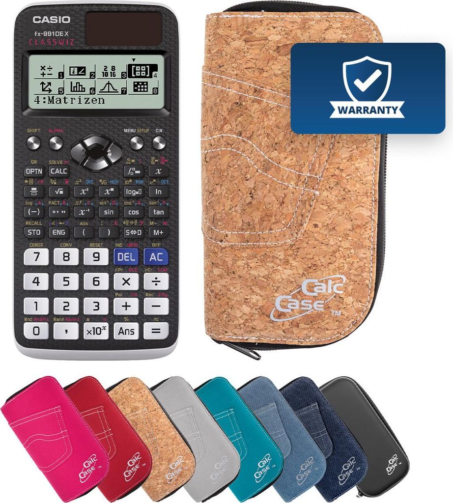 Casio FX-991 DE X Taschenrechner mit Schutztasche kork
