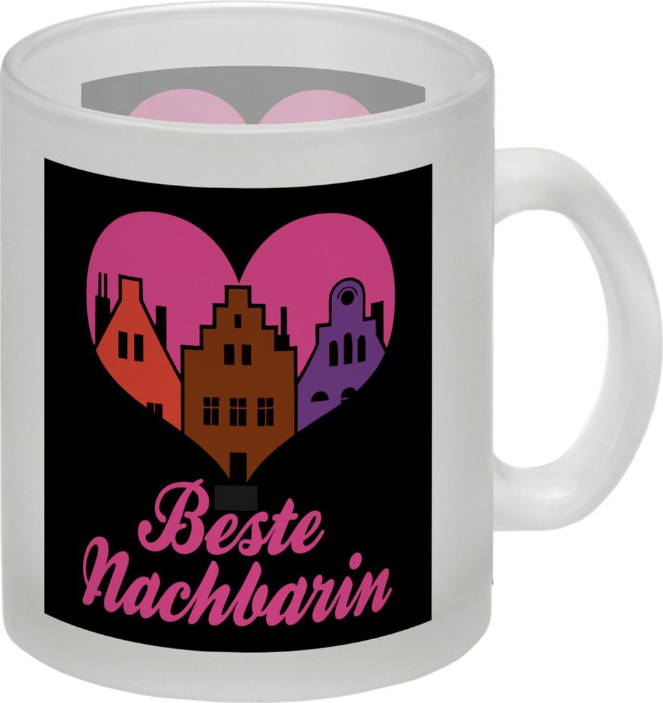 Nachbarschaft Glas Tasse mit Spruch Beste Nachbarin