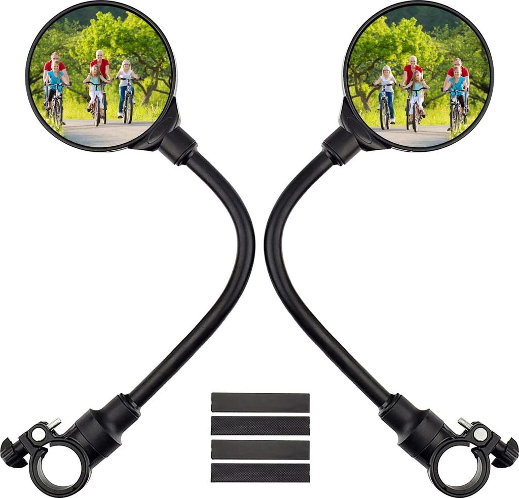 Fahrradspiegel, 2 Stš¹ck 360¡ã Einstellbar und Drehbar Rš¹ckspiegel, Sicherer Convex Mirror fš¹r 22-32mm Lenker, Fahrradlenker End Spiegel ...