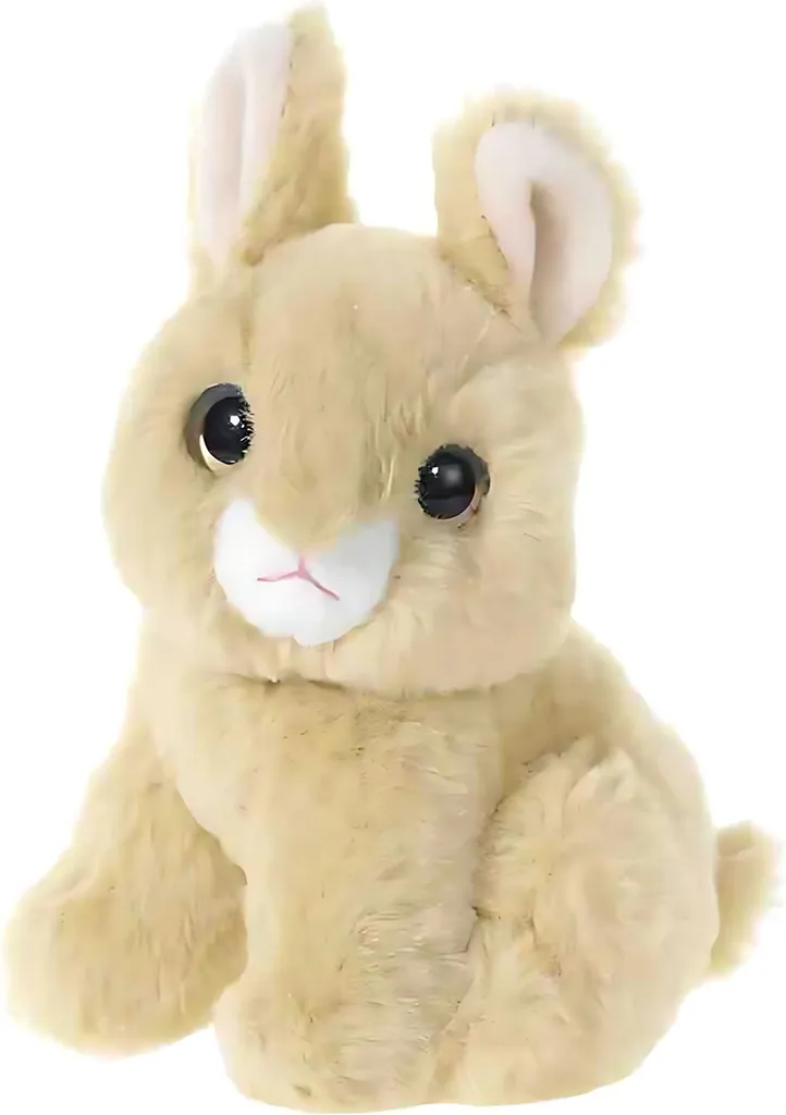 Peluche lapin de 14 cm Heunec 276277, doudou assis ultra doux marron